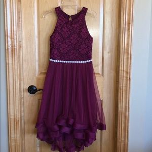 Halter top burgundy dress